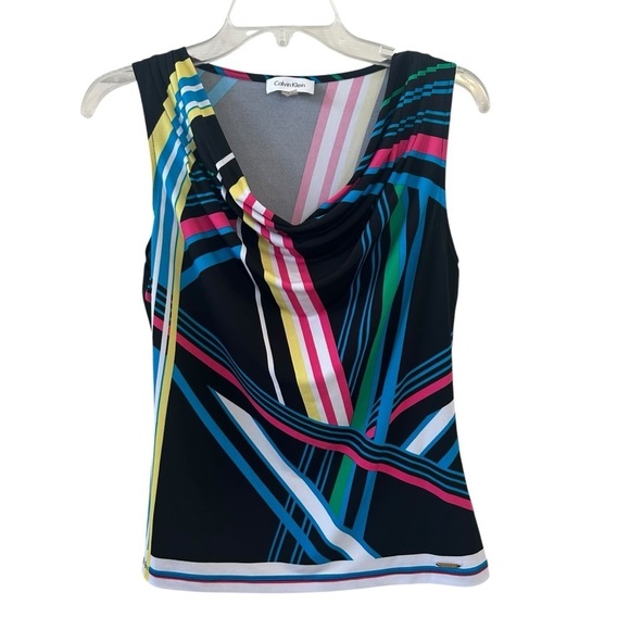 Calvin Klein Women's Multicolor Striped Top - Picture 1 of 9